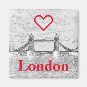 Red LOVE LONDON Embossed Tower Bridge Magnet