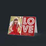 Red Love Marquee Valentine's Day Card<br><div class="desc">Fun and whimsical Valentine's day card featuring a marquee font. Similar items and other colours are available.</div>