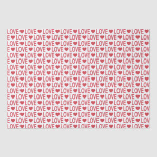 Red Love Pattern Tissue Paper
