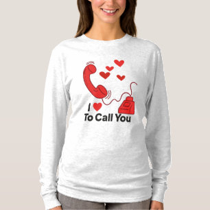 Red Love Phone – Cute Retro Call Illustration T-Shirt