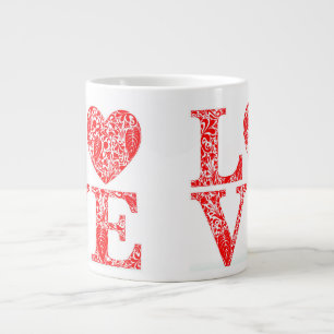 ❤️ Red Love Quote For Couples And Coffee Fans ☕ Large Coffee Mug