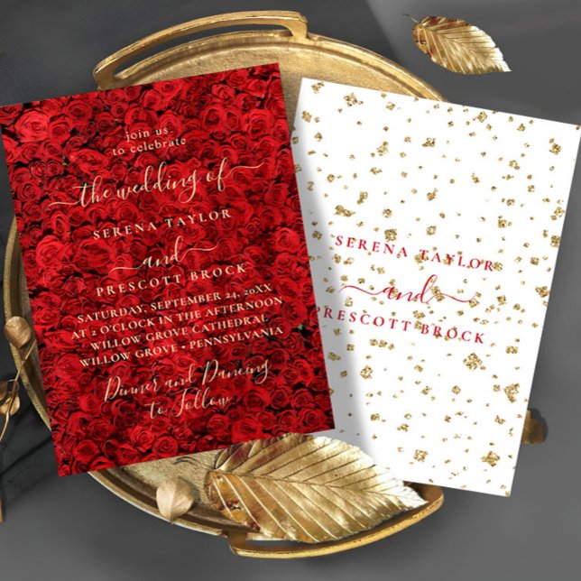 Red Love Roses Wedding Invitation (Creator Uploaded)