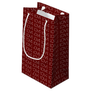 Red Love Typography Valentine's Day Small Gift Bag