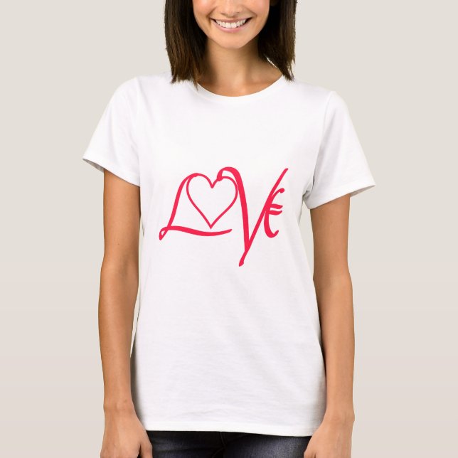 Red love word T-Shirt (Front)
