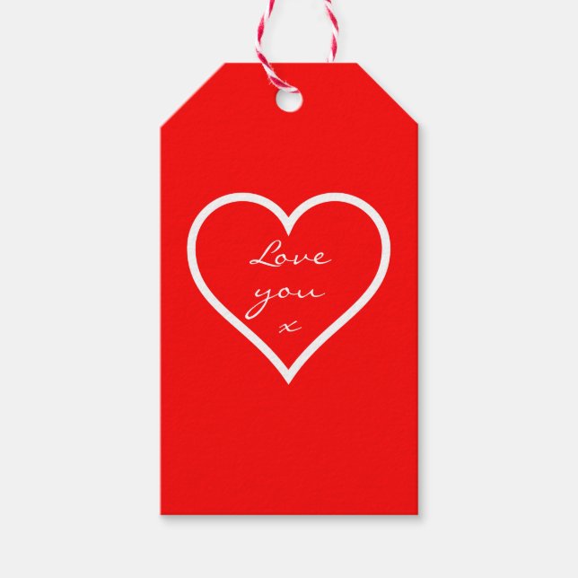 Red Love You Gift Tag (Front)