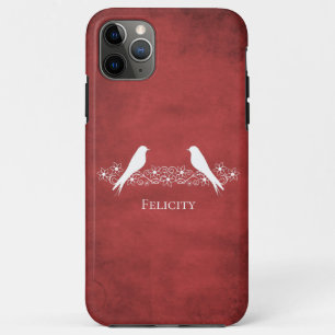 Red Lovebirds Floral Vine iPhone Case