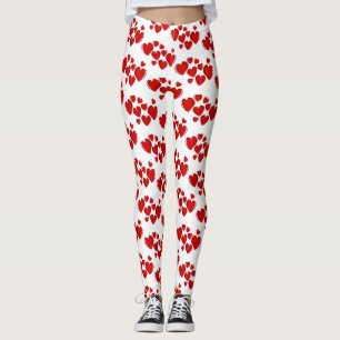 Red lovely harts Leggings