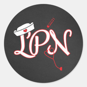 Red LPN nurse favour sticker / envelope seal