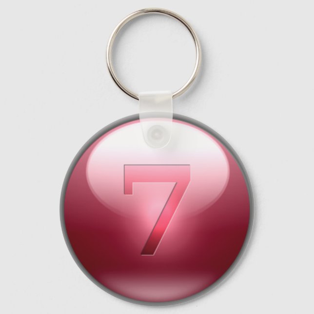 Red Lucky 7 Key Ring (Front)