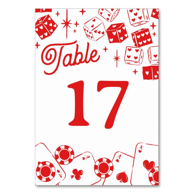 Red Lucky In Love Dice & Cards Wedding (Front)