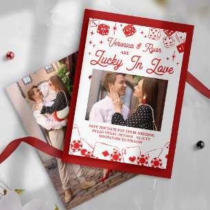 Red Lucky In Love Dice & Cards Wedding