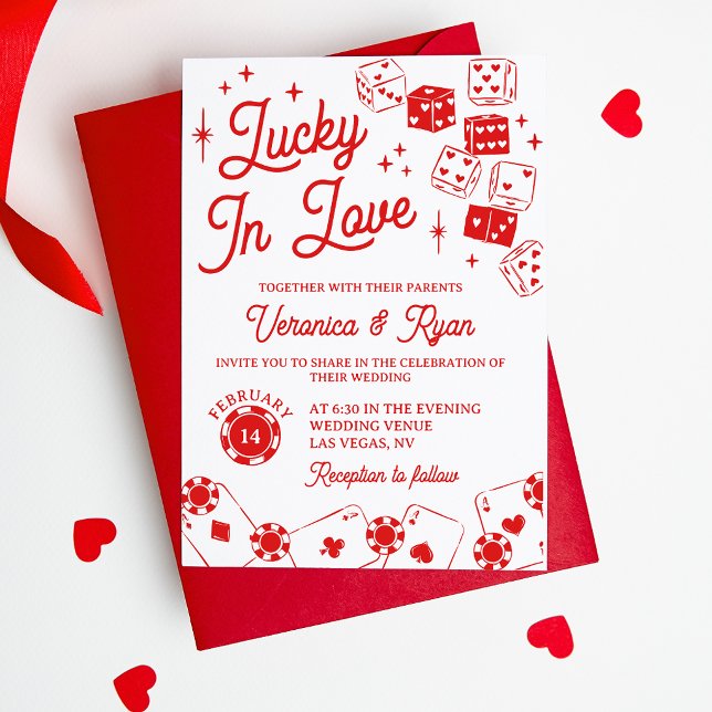 Red Lucky In Love Dice & Cards Wedding (Creator Uploaded)