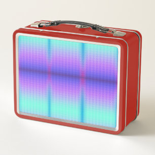 Red lunchbox featuring a colourful