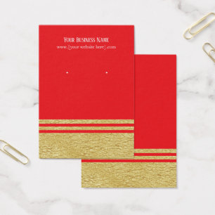 Red Luxe Faux Gold Earring Display Cards