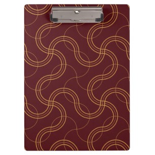 Red Luxurious Wavy Stripes Pattern Clipboard