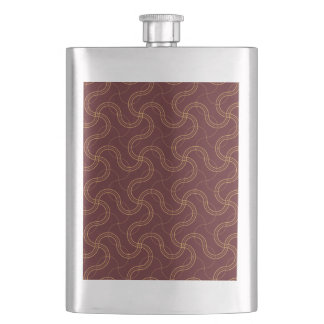 Red Luxurious Wavy Stripes Pattern Hip Flask