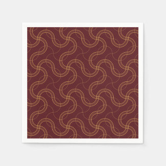 Red Luxurious Wavy Stripes Pattern Napkin