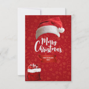Red luxury card christmas , family card xmas