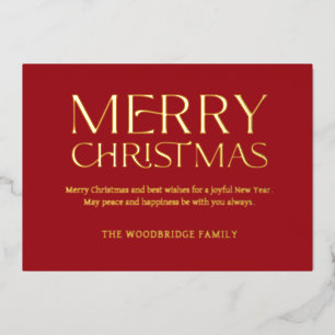 RED Luxury Christmas Card Elegant Font  photo