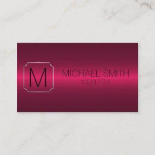 Red Luxury Stainless Steel Metal Monogram Business Card