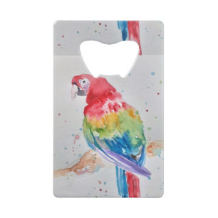 Red Macaw parrot Bird Watercolour Art Design