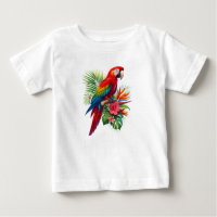 Red macaw tropical floral