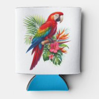 Red macaw tropical floral