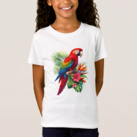 Red macaw tropical floral
