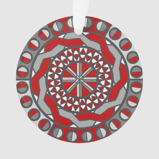 Red Machinery Acrylic Ornament (Front)