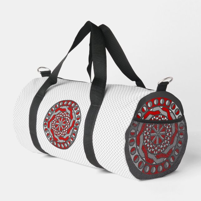 Red Machinery Duffle Bag (Right Corner)