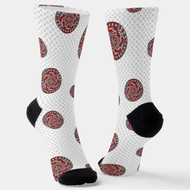 Red Machinery Socks (Angled)