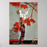 Red Madame Art Deco Design Poster<br><div class="desc">This is a beautiful illustration from the Art Deco period. I love the vivid red pops of colour,  as well as the couture of the dress,  with the ropes of necklaces. Definitely a tribute to the decadence of the time!</div>
