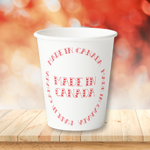 Red Made In Canada Paper Cups