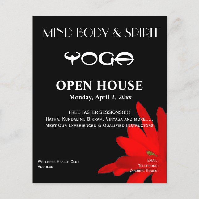 Red Magnolia Yoga A5 flyer (Front)