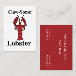Red Maine Lobster Seafood Restaurant Business Card