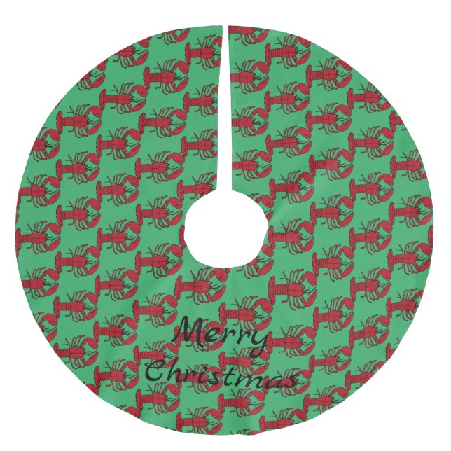 Red Maine Lobster Thunder_Cove Brushed Polyester Tree Skirt (Front)