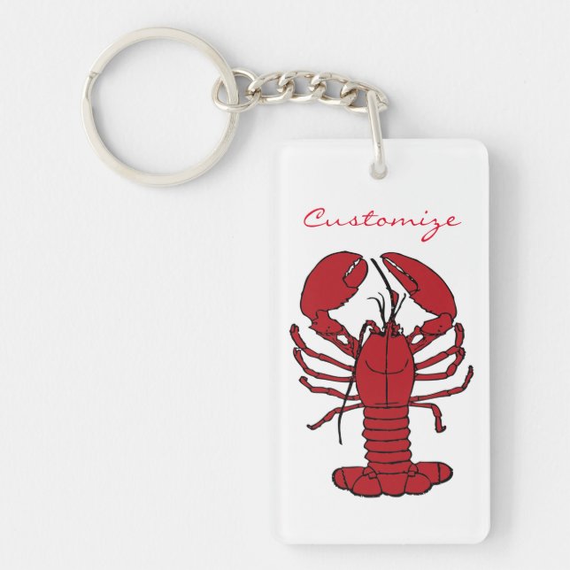 Red Maine Lobster Thunder_Cove Key Ring (Front)