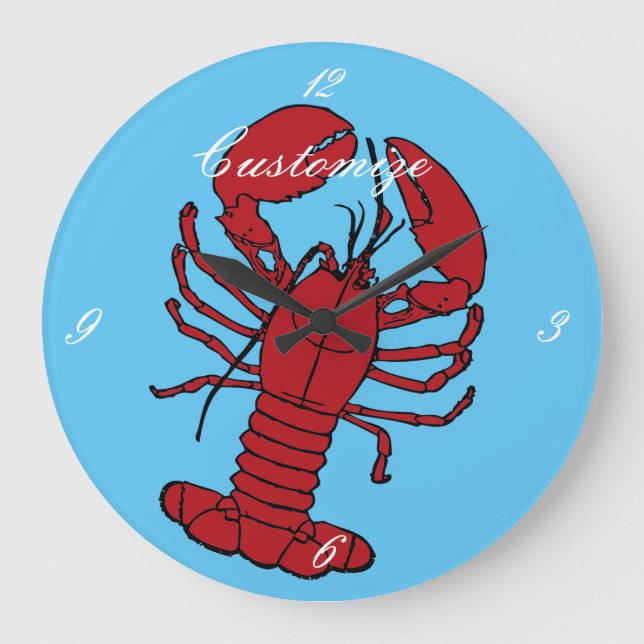 Red Maine Lobster Thunder_Cove Large Clock (Front)