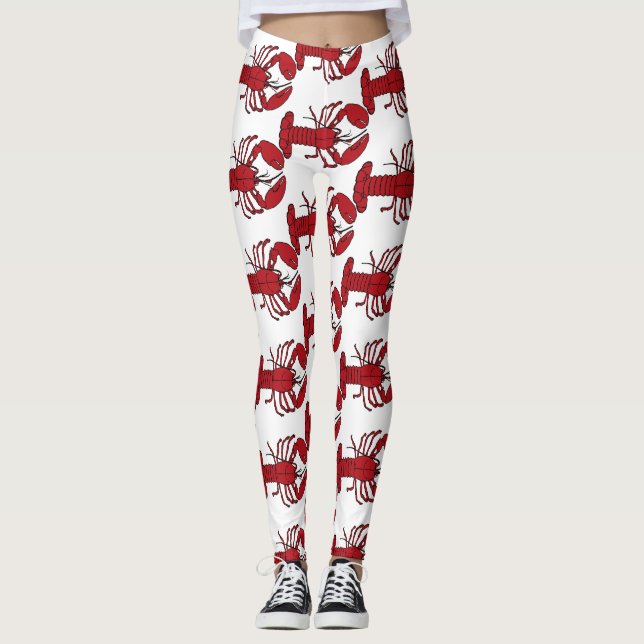 Red Maine Lobster Thunder_Cove Leggings (Front)