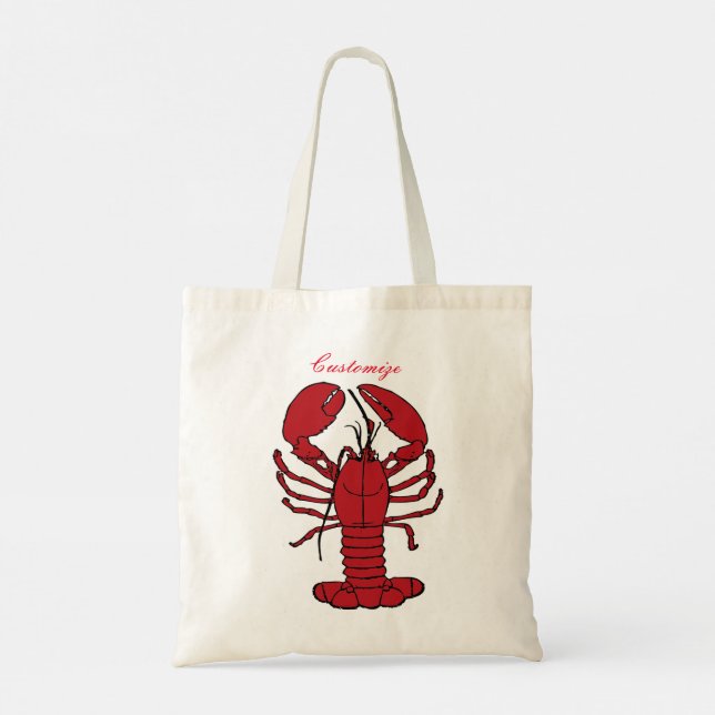 Red Maine Lobster Thunder_Cove Tote Bag (Back)