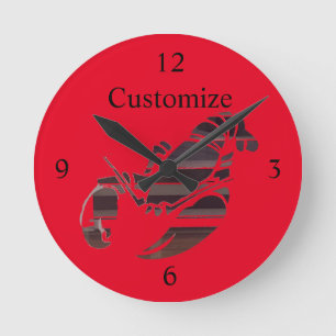 Red Maine Lobsters Thunder_Cove Beverage Coaster B Round Clock