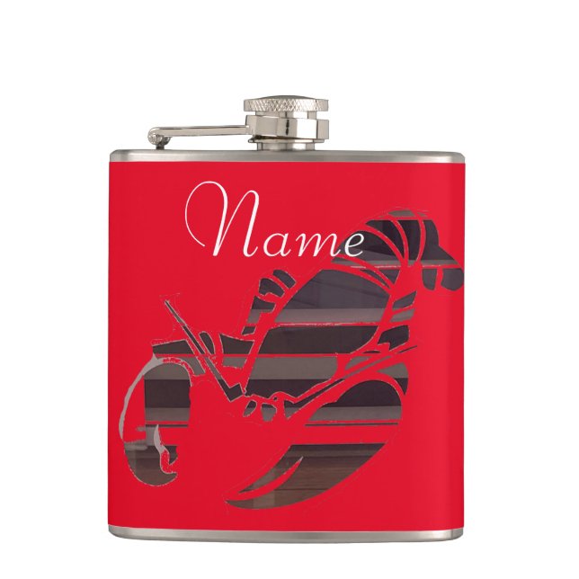 Red Maine Lobsters Thunder_Cove   Hip Flask (Front)