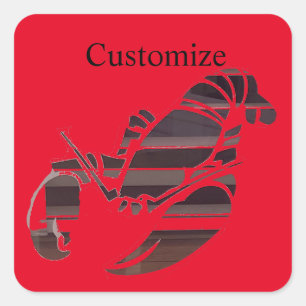 Red Maine Lobsters Thunder_Cove Square Sticker