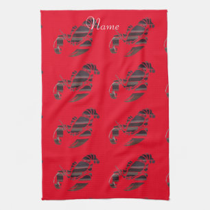 Red Maine Lobsters Thunder_Cove  Tea Towel