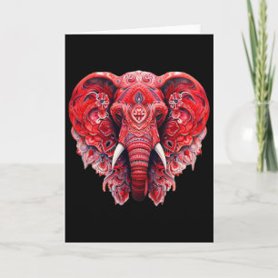 Red Mandala Aart Elephant Tril Yoga Graphic Card