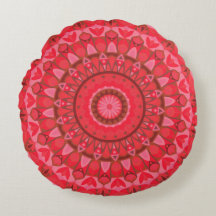 Red Mandala Boho Warm Geometric Statement Decor
