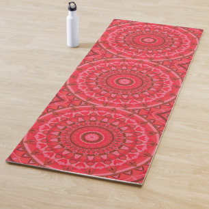 Red Mandala Full Pattern Boho Warm Meditation Cosy Yoga Mat