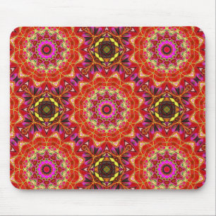 Red MANDALA Mouse Pad