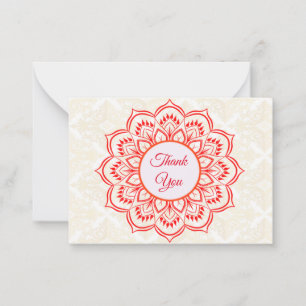 Red Mandala Thank You Card