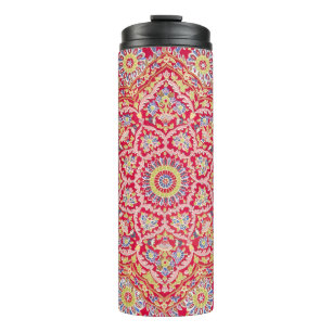 Red Mandala Vintage Indian Art Boho Thermal Tumbler